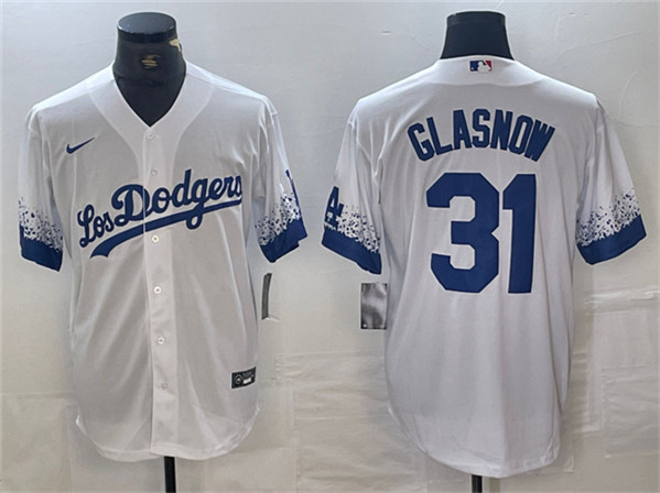 Los Angeles Dodgers #31 Tyler Glasnow White City Connect Cool Base Stitched Jersey